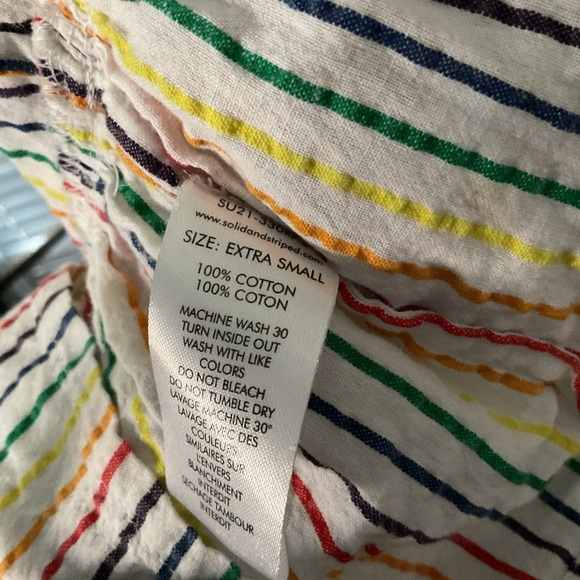 Solid & Striped The Parker Dress Painted Ditsy Floral Rainbow Striped XS - Picture 6 of 6
